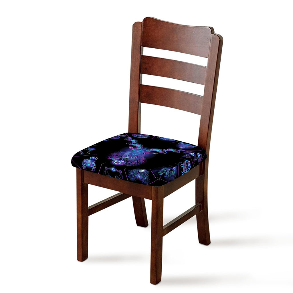 Capricorn And Astrological Signs Print Chair Cushion Cover