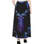 Capricorn And Astrological Signs Print Chiffon Maxi Skirt