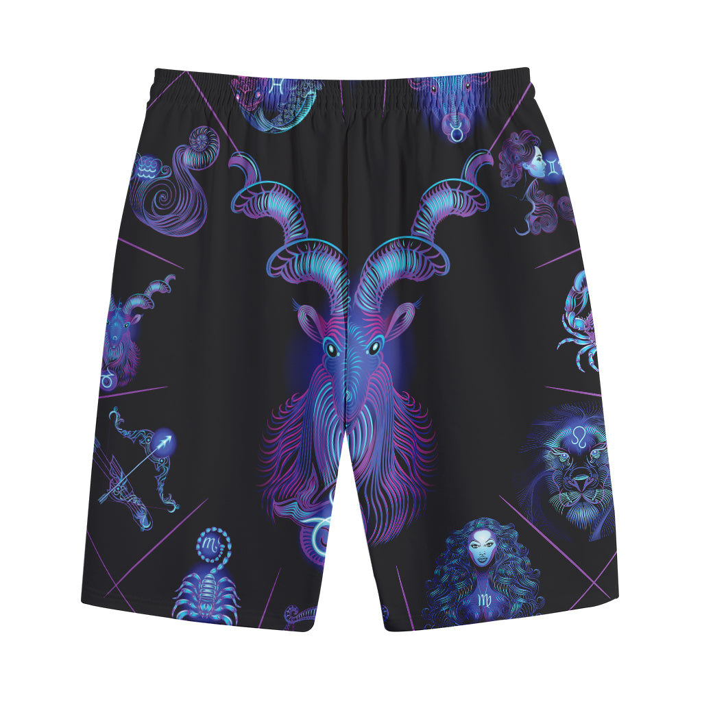 Capricorn And Astrological Signs Print Cotton Shorts