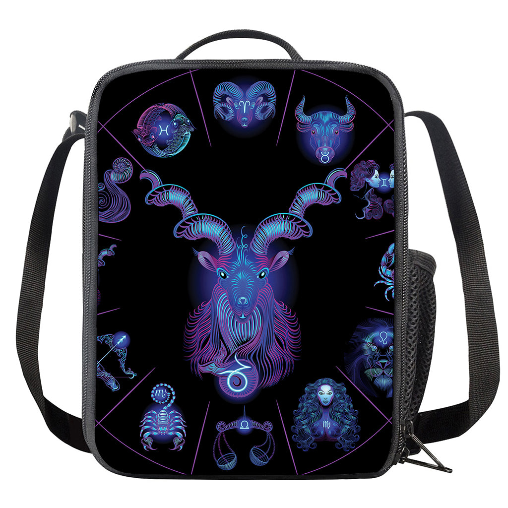 Capricorn And Astrological Signs Print Crossbody Lunch Bag