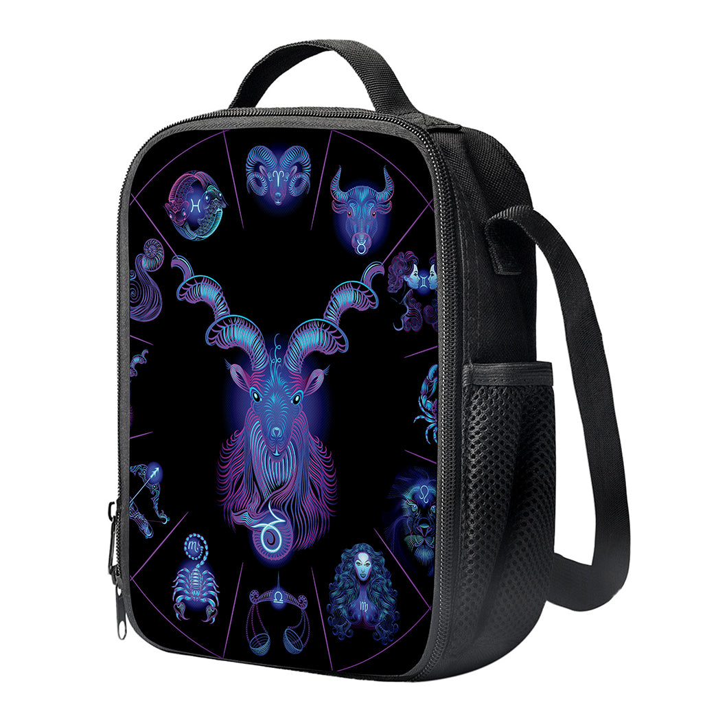 Capricorn And Astrological Signs Print Crossbody Lunch Bag
