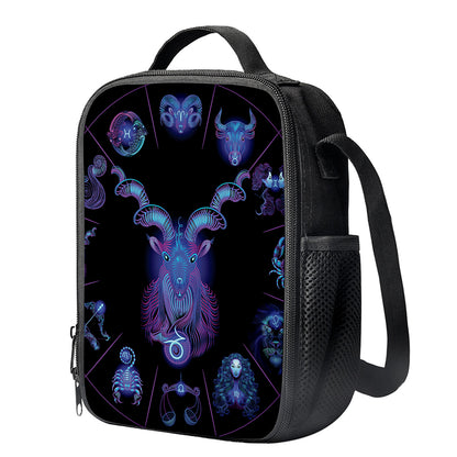 Capricorn And Astrological Signs Print Crossbody Lunch Bag