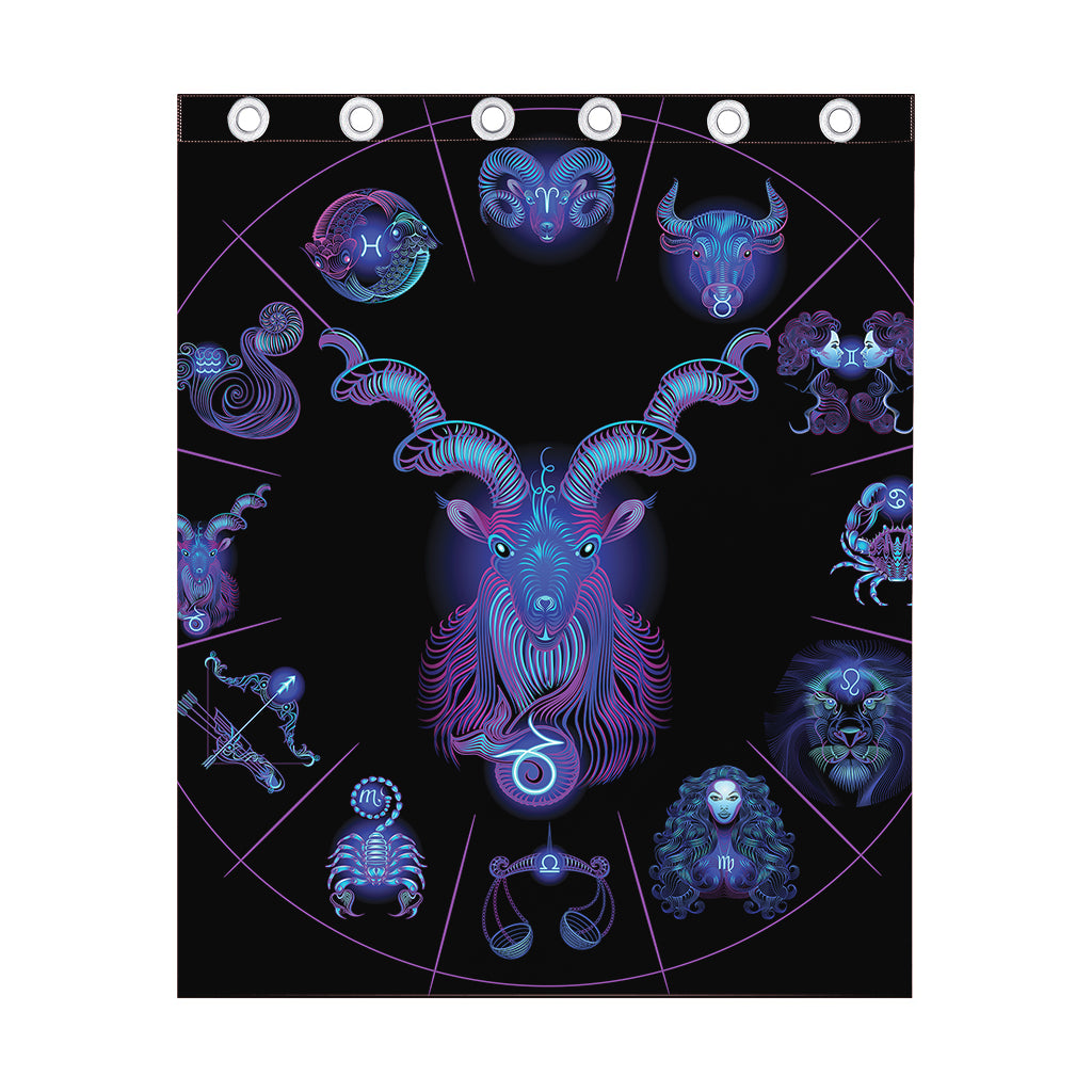 Capricorn And Astrological Signs Print Curtain