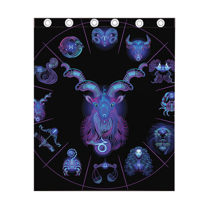 Capricorn And Astrological Signs Print Curtain