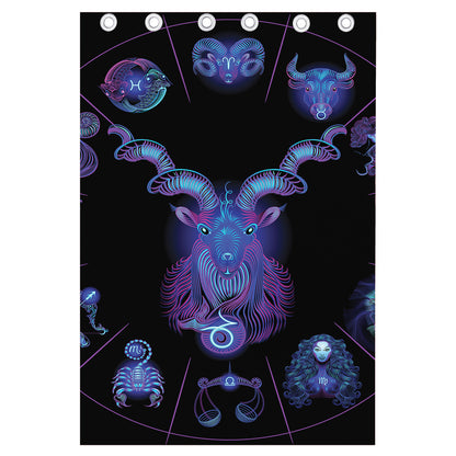 Capricorn And Astrological Signs Print Curtain