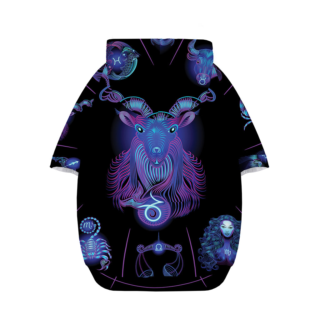 Capricorn And Astrological Signs Print Dog Zip Up Hoodie