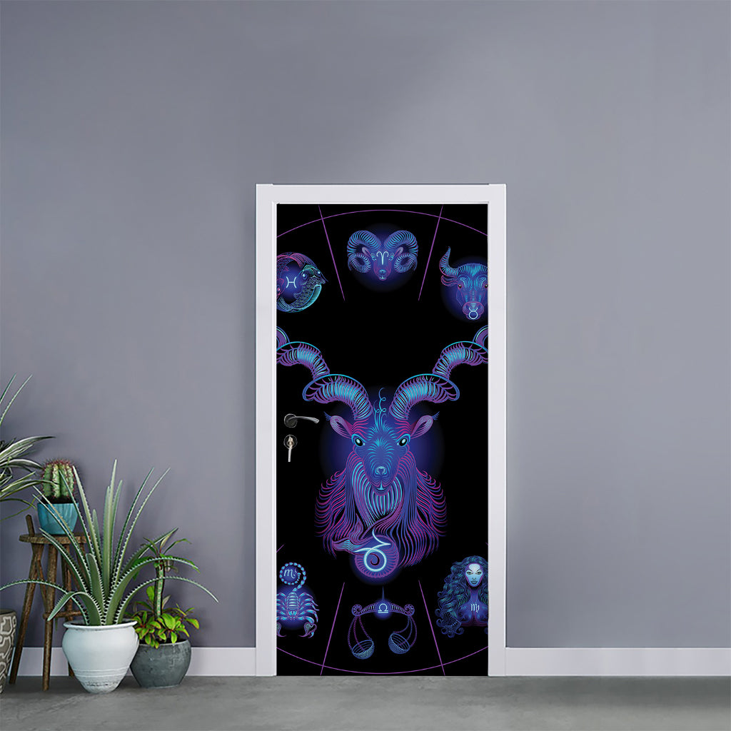 Capricorn And Astrological Signs Print Door Sticker