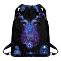 Capricorn And Astrological Signs Print Drawstring Backpack
