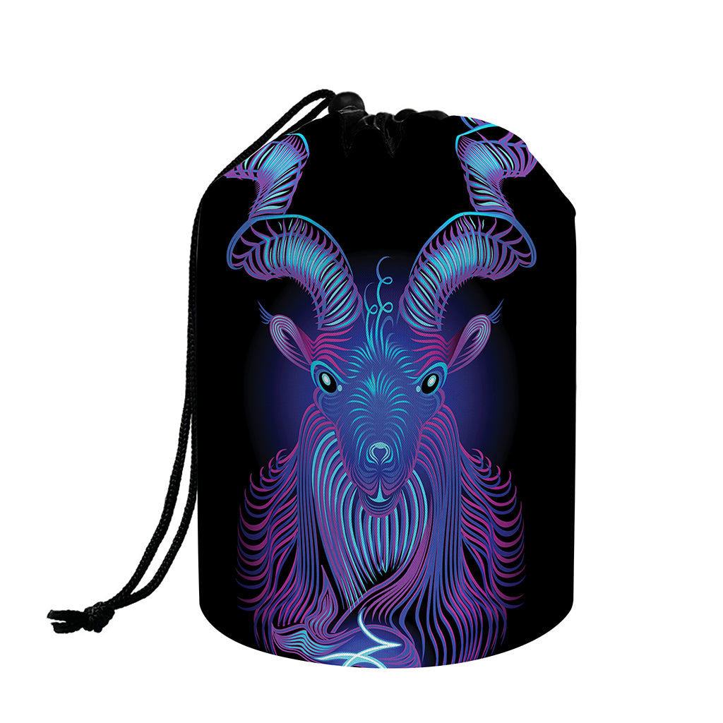 Capricorn And Astrological Signs Print Drawstring Makeup Bag