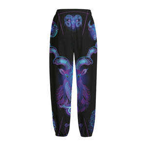 Capricorn And Astrological Signs Print Fleece Lined Knit Pants