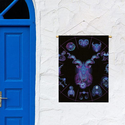 Capricorn And Astrological Signs Print Garden Flag