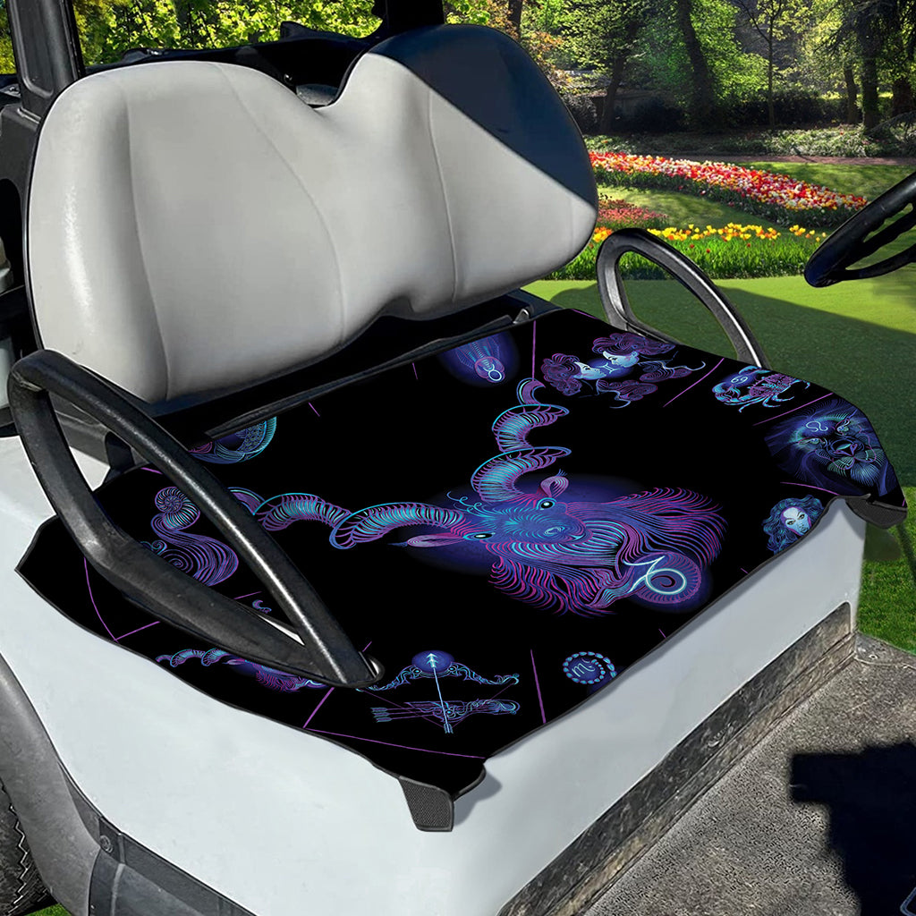 Capricorn And Astrological Signs Print Golf Cart Seat Cover