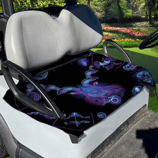 Capricorn And Astrological Signs Print Golf Cart Seat Cover