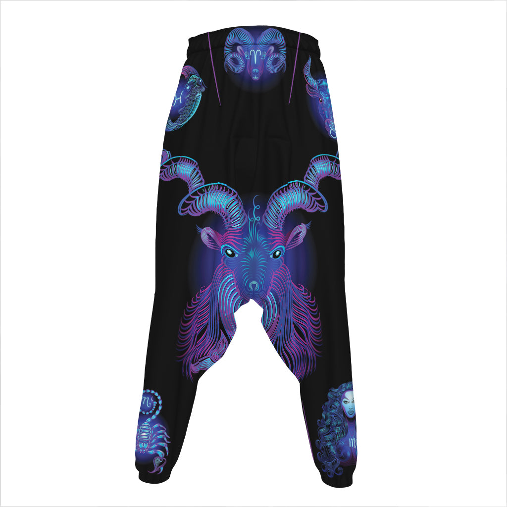 Capricorn And Astrological Signs Print Hammer Pants