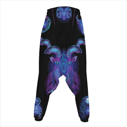 Capricorn And Astrological Signs Print Hammer Pants