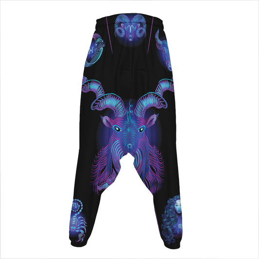 Capricorn And Astrological Signs Print Hammer Pants