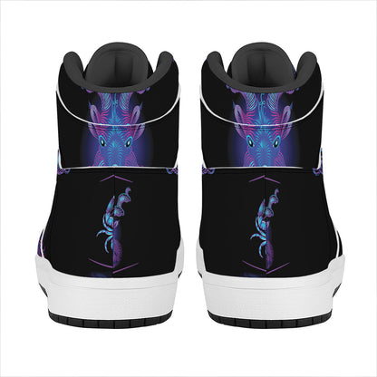 Capricorn And Astrological Signs Print High Top Leather Sneakers