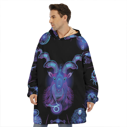 Capricorn And Astrological Signs Print Hoodie Blanket
