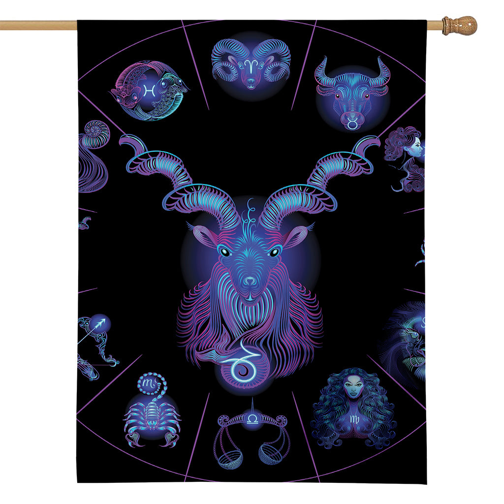 Capricorn And Astrological Signs Print House Flag