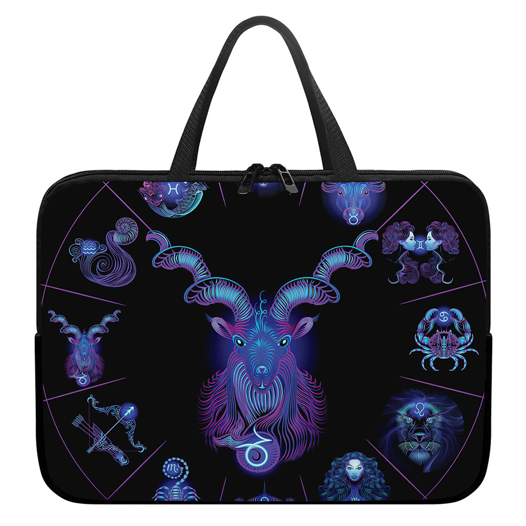 Capricorn And Astrological Signs Print Laptop Sleeve With Handle