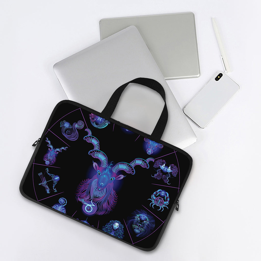 Capricorn And Astrological Signs Print Laptop Sleeve With Handle