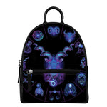 Capricorn And Astrological Signs Print Leather Backpack