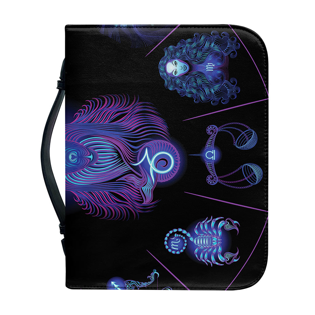 Capricorn And Astrological Signs Print Leather Bible Cover