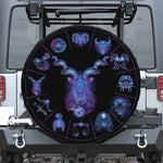 Capricorn And Astrological Signs Print Leather Spare Tire Cover