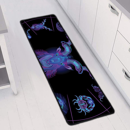Capricorn And Astrological Signs Print Long Kitchen Mat