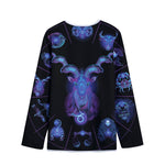 Capricorn And Astrological Signs Print Long Sleeve Short Coat