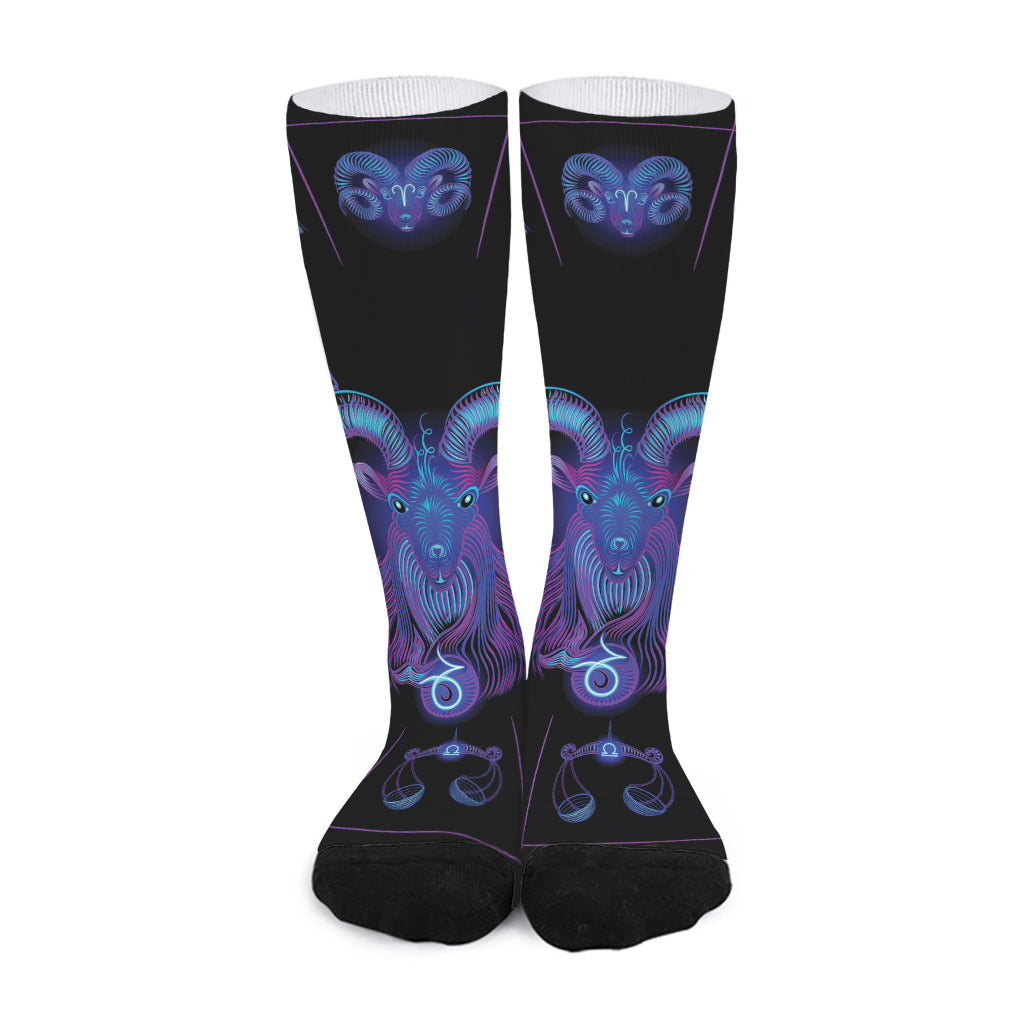 Capricorn And Astrological Signs Print Long Socks