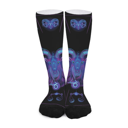 Capricorn And Astrological Signs Print Long Socks
