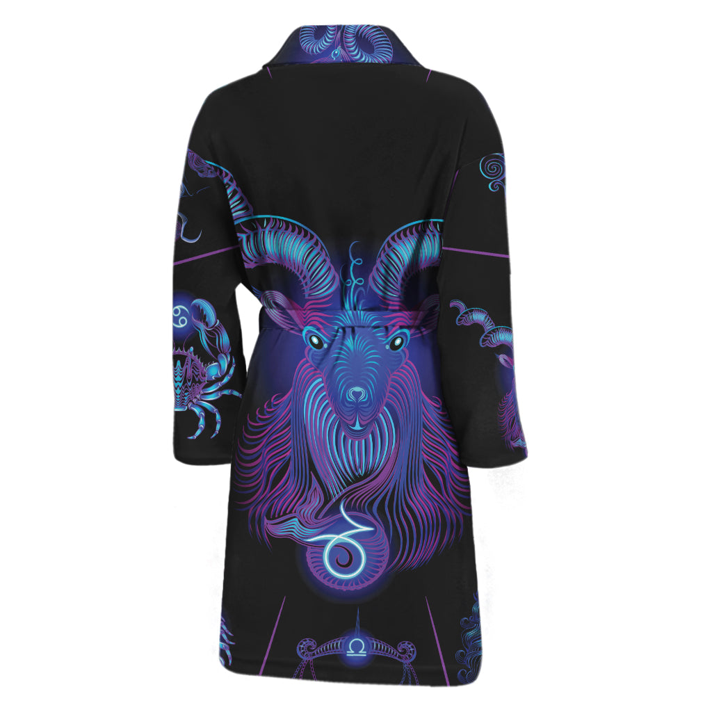 Capricorn And Astrological Signs Print Men's Bathrobe