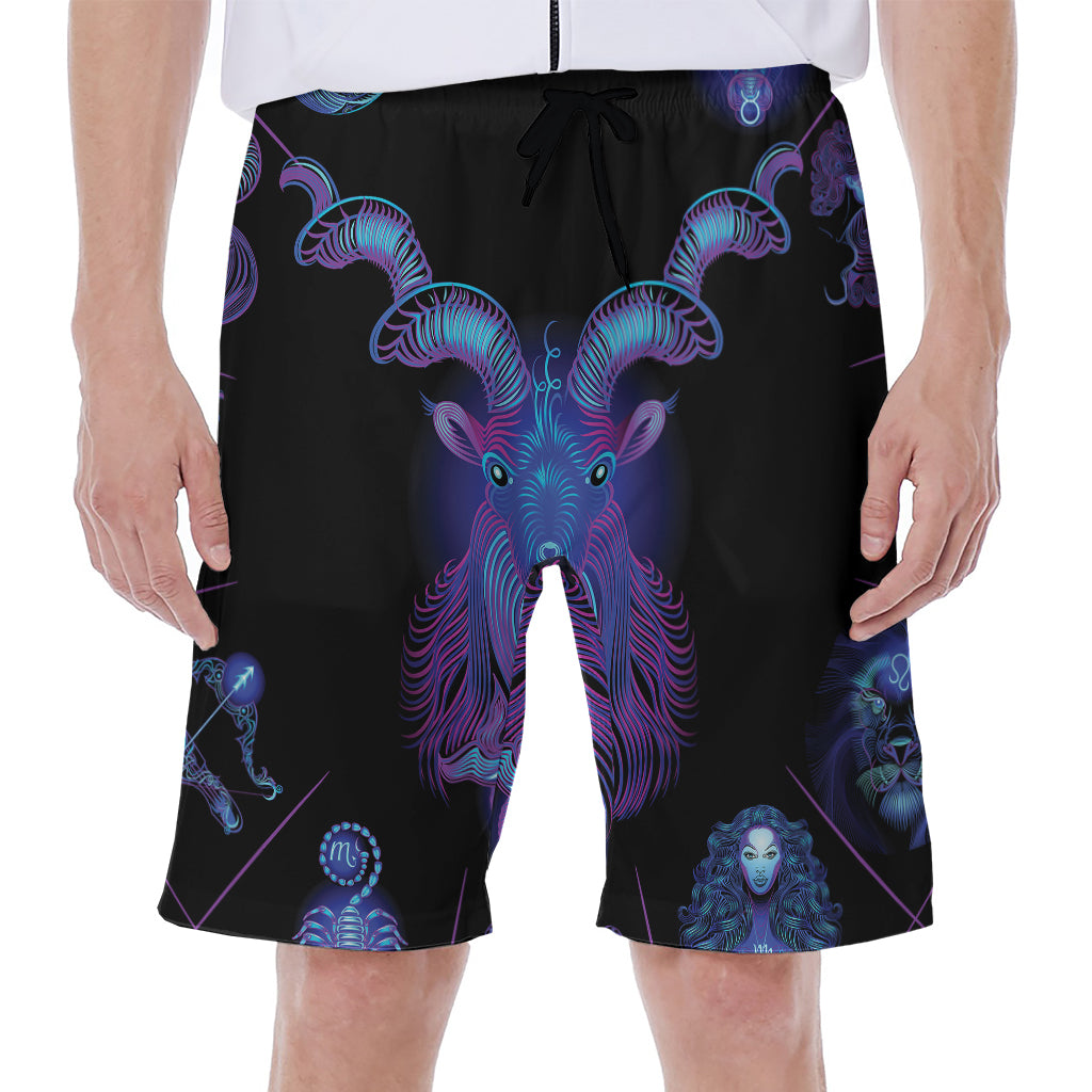 Capricorn And Astrological Signs Print Men's Beach Shorts