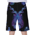 Capricorn And Astrological Signs Print Men's Beach Shorts