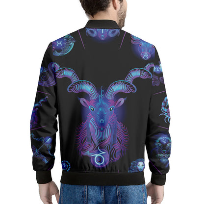 Capricorn And Astrological Signs Print Men's Bomber Jacket