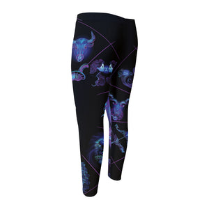 Capricorn And Astrological Signs Print Men's Compression Pants