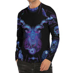 Capricorn And Astrological Signs Print Men's Long Sleeve Rash Guard