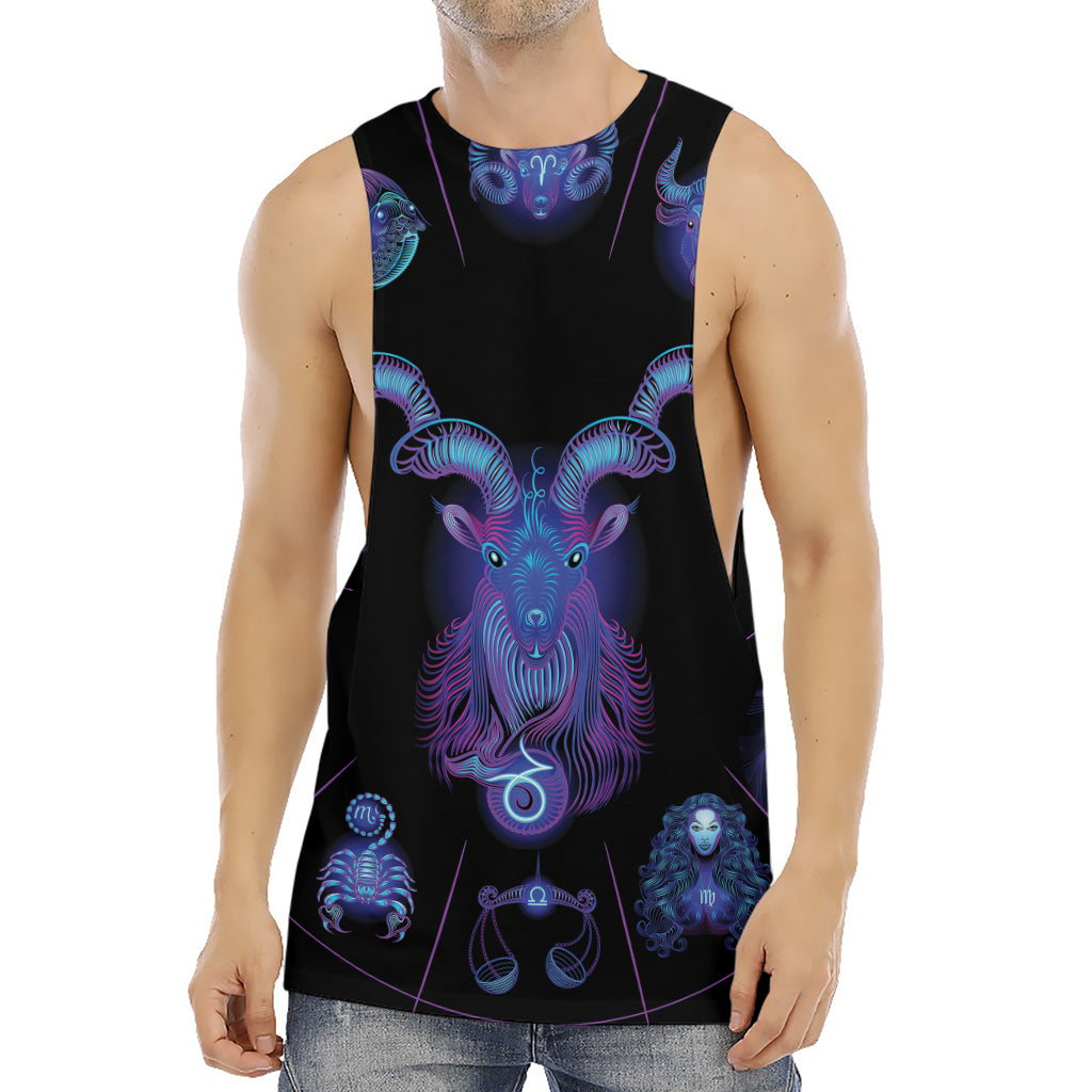 Capricorn And Astrological Signs Print Men's Muscle Tank Top