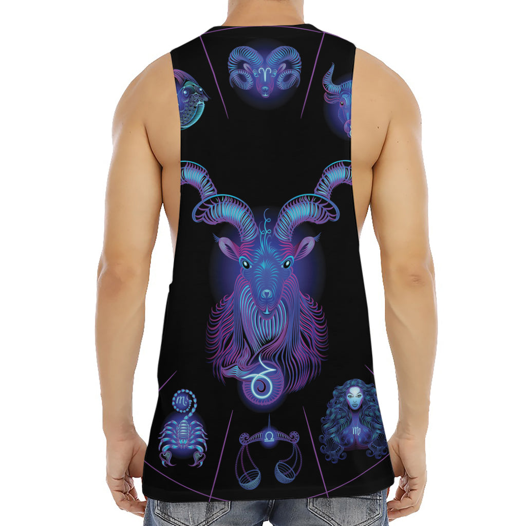 Capricorn And Astrological Signs Print Men's Muscle Tank Top