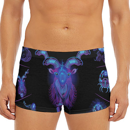 Capricorn And Astrological Signs Print Men's Short Boxer Briefs