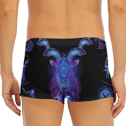 Capricorn And Astrological Signs Print Men's Short Boxer Briefs