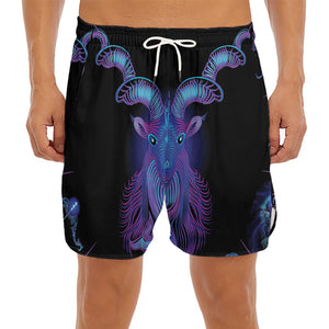 Capricorn And Astrological Signs Print Men's Split Running Shorts