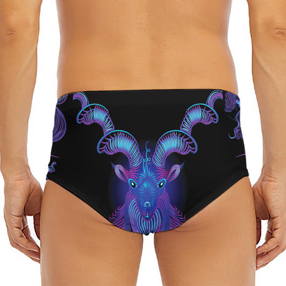 Capricorn And Astrological Signs Print Men's Triangle Swim Briefs