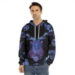 Capricorn And Astrological Signs Print Men's Velvet Pullover Hoodie