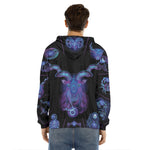 Capricorn And Astrological Signs Print Men's Velvet Pullover Hoodie