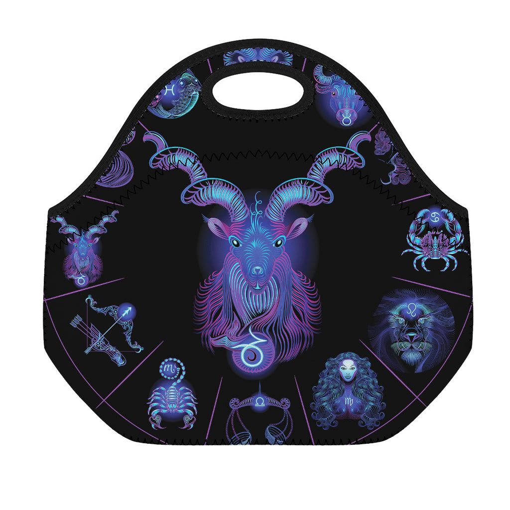 Capricorn And Astrological Signs Print Neoprene Lunch Bag