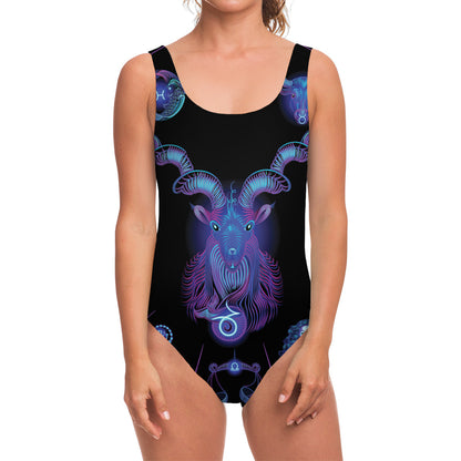 Capricorn And Astrological Signs Print One Piece Swimsuit
