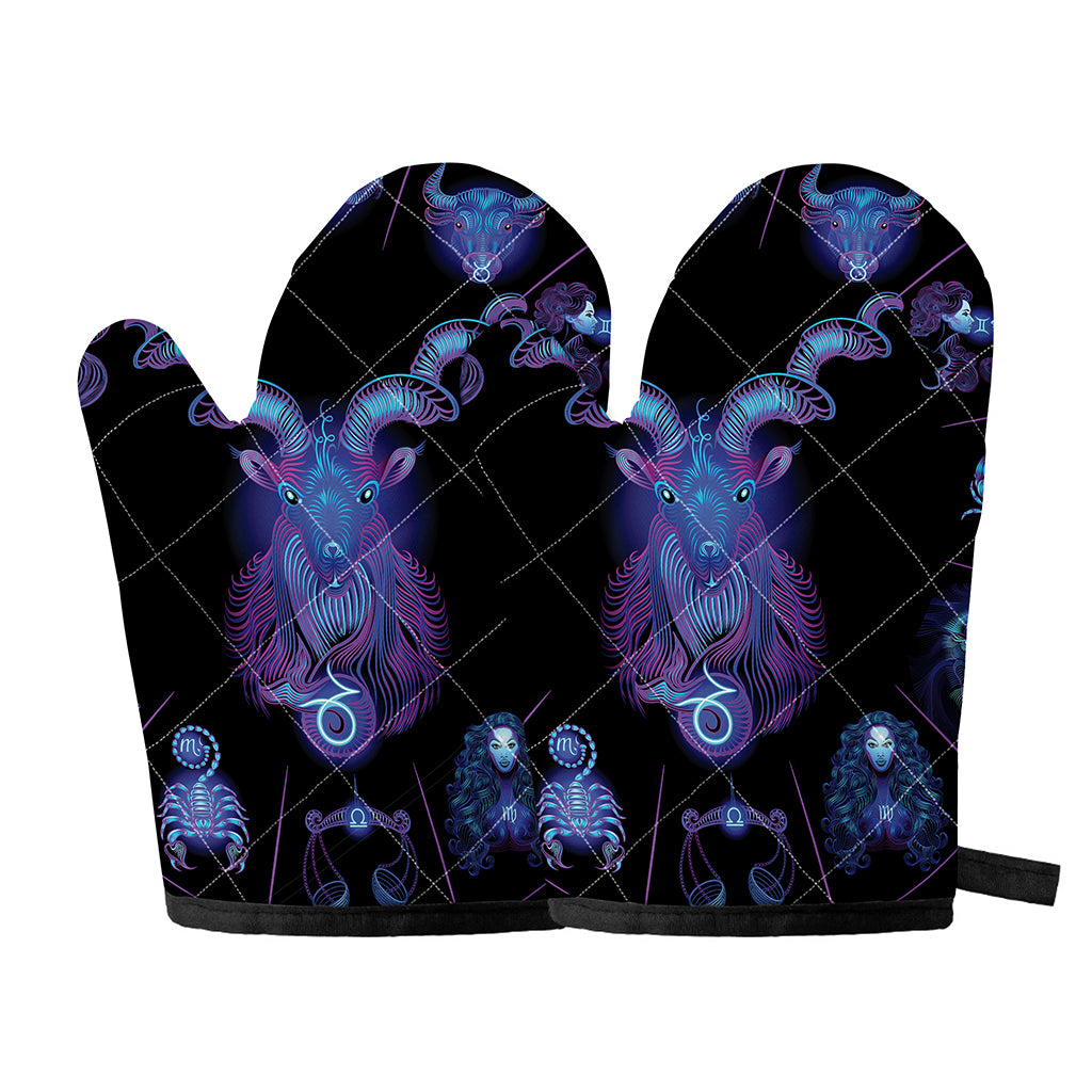 Capricorn And Astrological Signs Print Oven Mitts