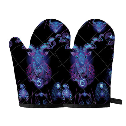 Capricorn And Astrological Signs Print Oven Mitts